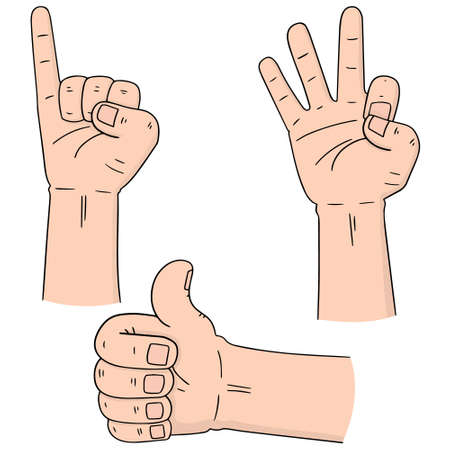 vector set of cartoon handのイラスト素材