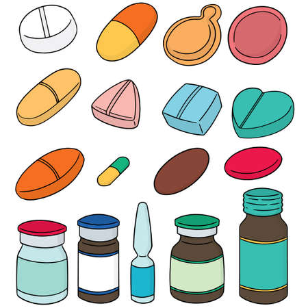 vector set of medicineのイラスト素材