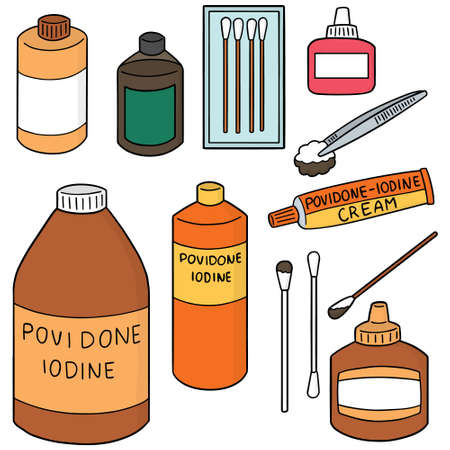 vector set of wound dressing setのイラスト素材