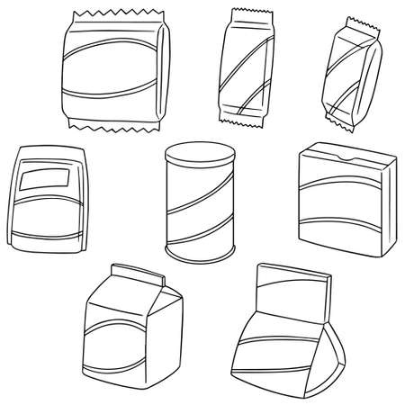 vector set of snackのイラスト素材