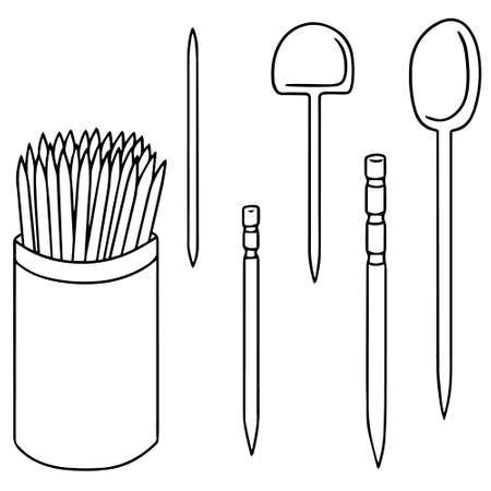 vector set of toothpickのイラスト素材