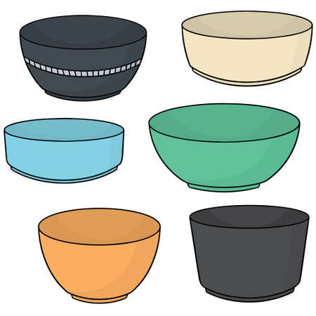 vector set of bowlのイラスト素材
