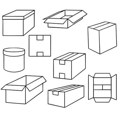 vector set of boxのイラスト素材