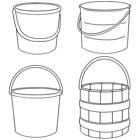 vector set of bucketのイラスト素材