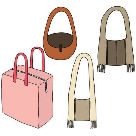 vector set of bagsのイラスト素材