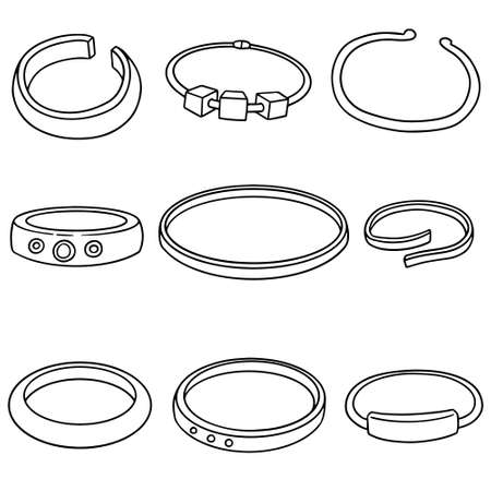 vector set of braceletのイラスト素材