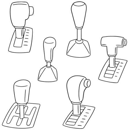 vector set of car transmissionのイラスト素材