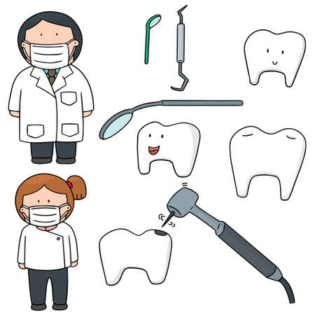 vector set of dentistのイラスト素材