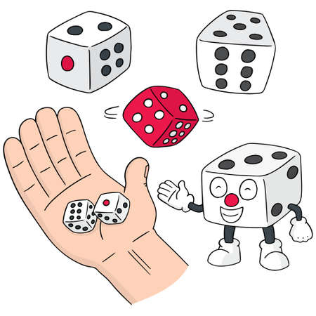 vector set of diceのイラスト素材