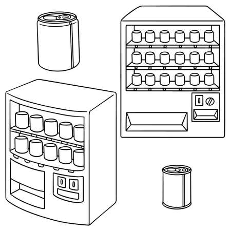vector set of vending machineのイラスト素材