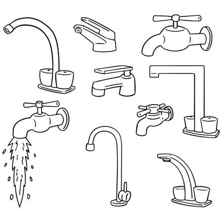 vector set of faucetのイラスト素材