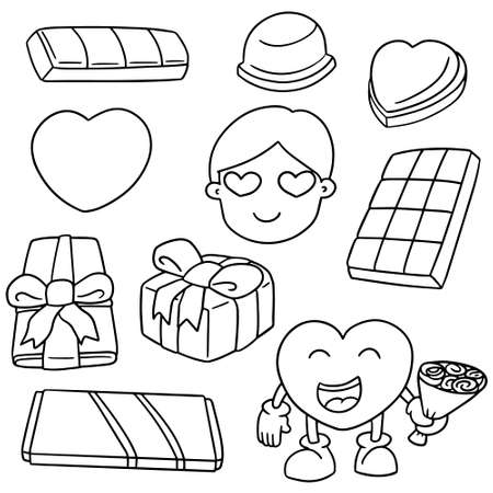 vector set of chocolateのイラスト素材
