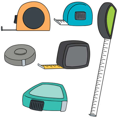 vector set of measuring tapeのイラスト素材