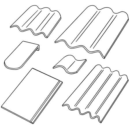 vector set of roof tileのイラスト素材