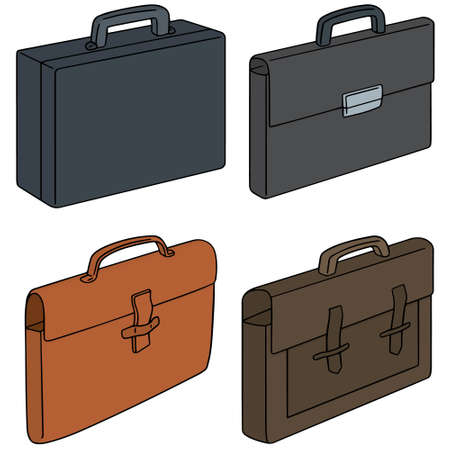 vector set of briefcaseのイラスト素材