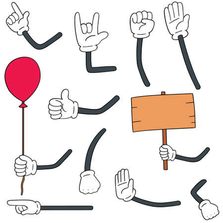 vector set of cartoon armのイラスト素材