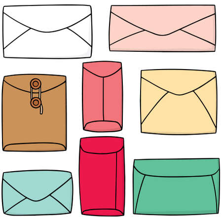 vector set of envelopeのイラスト素材