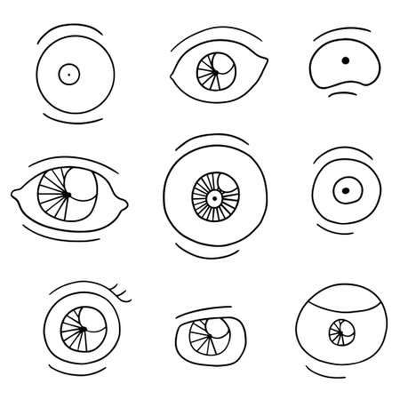 vector set of eyesのイラスト素材