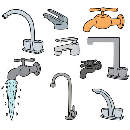 vector set of faucetのイラスト素材
