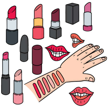 vector set of lipsticksのイラスト素材