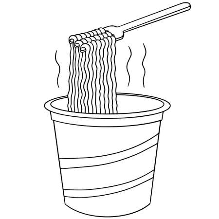 vector set of noodleのイラスト素材