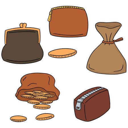 set of coin bagのイラスト素材