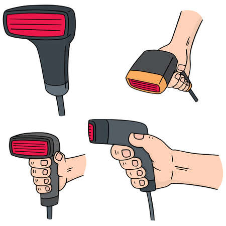vector set of barcode readerのイラスト素材
