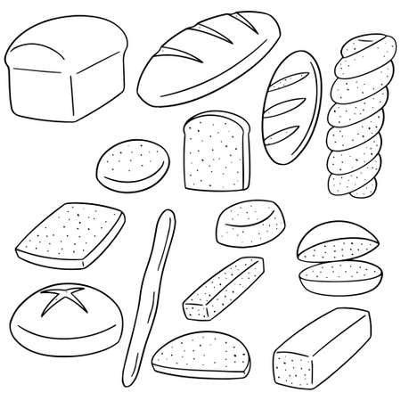 vector set of breadのイラスト素材