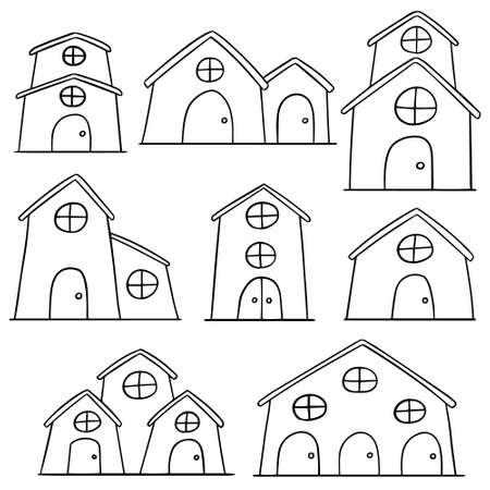 vector set of buildingのイラスト素材