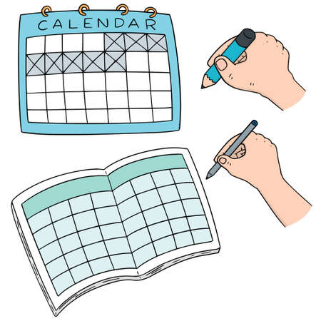 vector set of calendarのイラスト素材