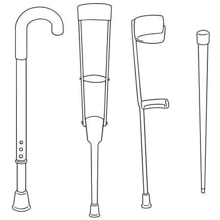 vector set of walking stickのイラスト素材