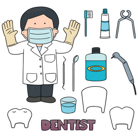 Vector set of dentistのイラスト素材