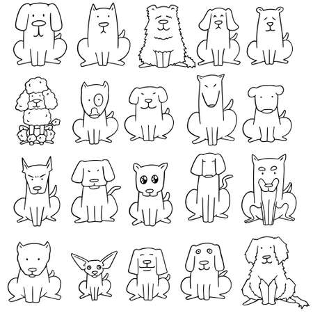 vector set of dogのイラスト素材