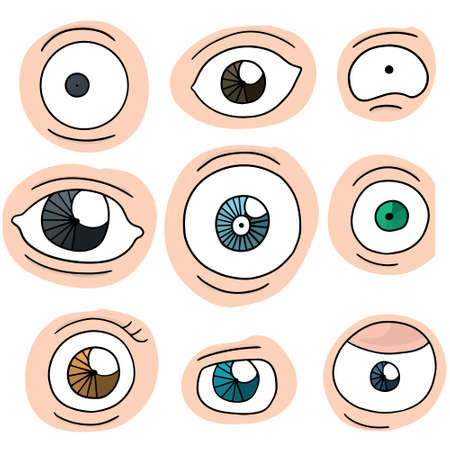 Vector set of eyesのイラスト素材