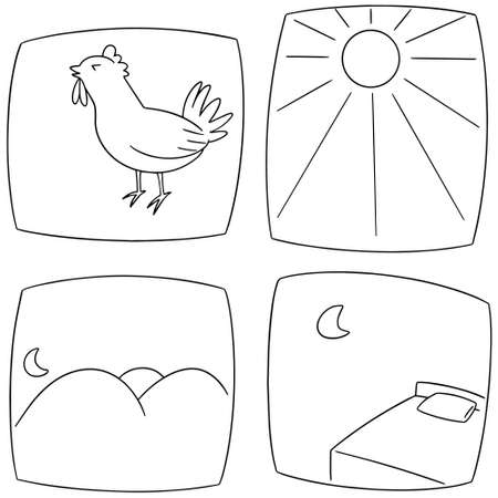 vector set of time of the dayのイラスト素材