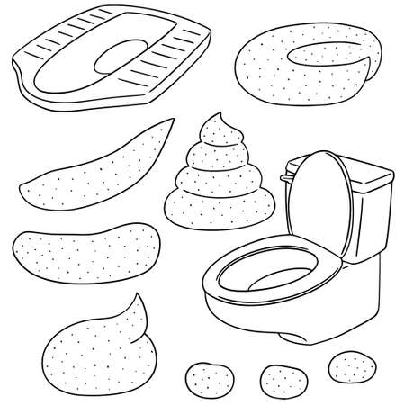 vector set of poopのイラスト素材