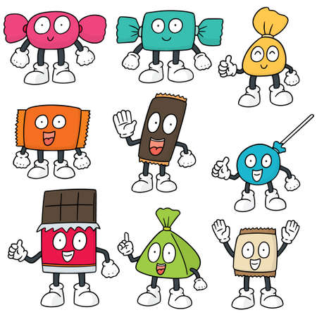 vector set of sweets and candiesのイラスト素材