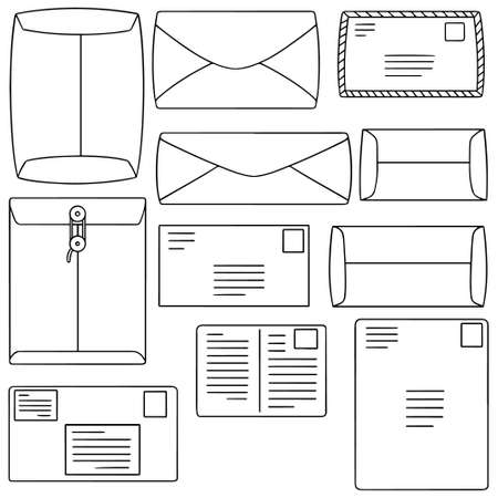 Vector set of envelopeのイラスト素材
