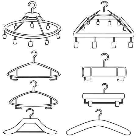 vector set of hangersのイラスト素材