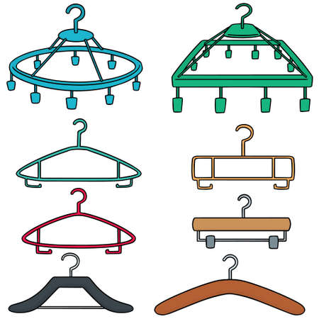 vector set of hangersのイラスト素材
