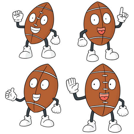 vector set of american football ballのイラスト素材