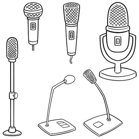 vector set of microphoneのイラスト素材