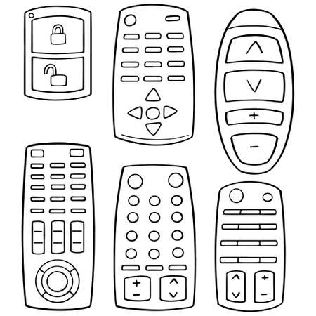 vector set of remote controlのイラスト素材