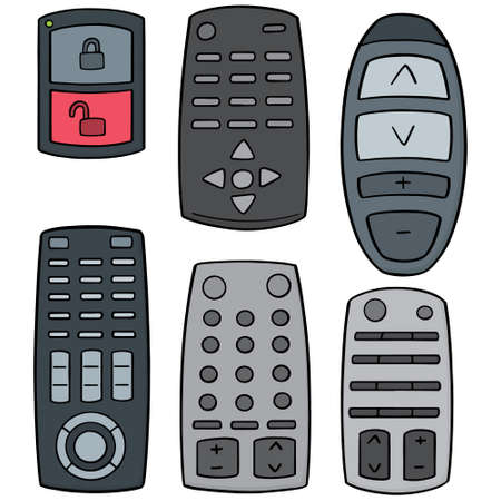 vector set of remote controlのイラスト素材