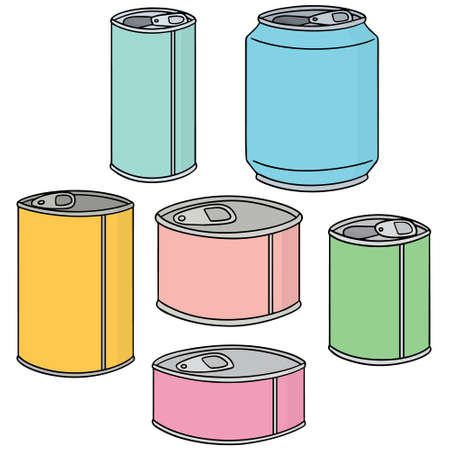 vector set of canのイラスト素材
