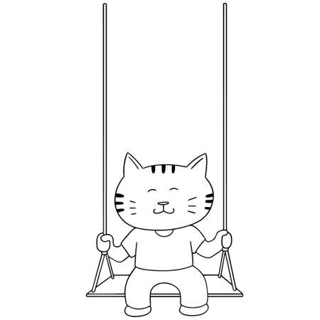 Cat on a  swingのイラスト素材