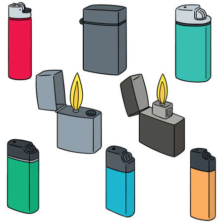 vector set of lighterのイラスト素材