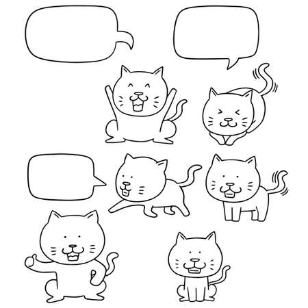 vector set of catのイラスト素材