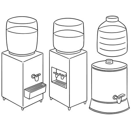 A vector set of water cooler on white background.のイラスト素材