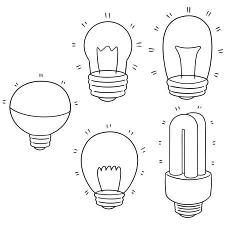 A vector set of light bulbのイラスト素材